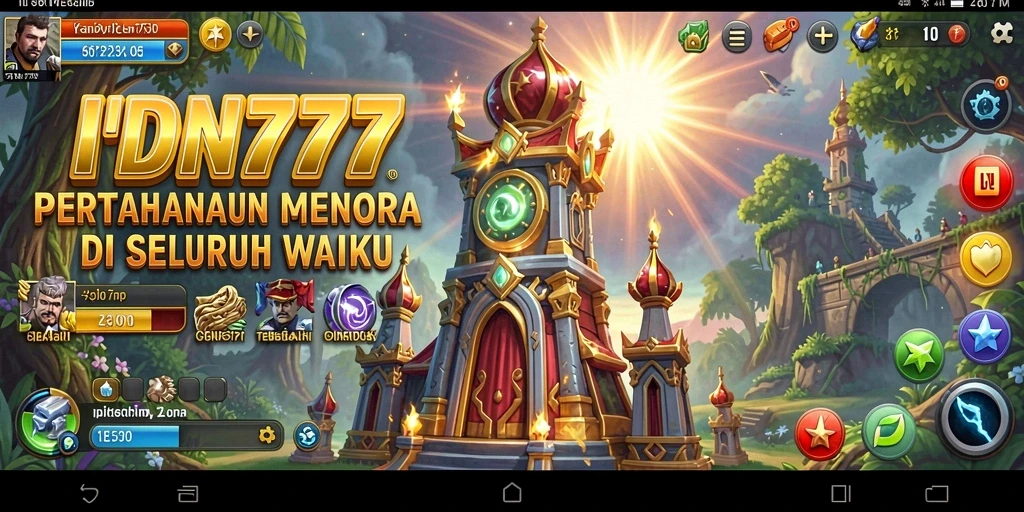 Tangkapan layar menunjukkan aksi mendebarkan dalam gameplay Tower Defense IDN777.