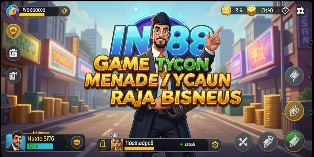 Tangkapan layar gameplay IN88 memperlihatkan manajemen bisnis yang seru.