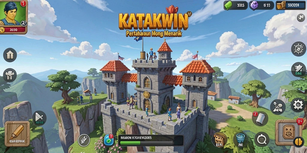 Tampilan gameplay KATAKWIN yang menarik dan menantang.