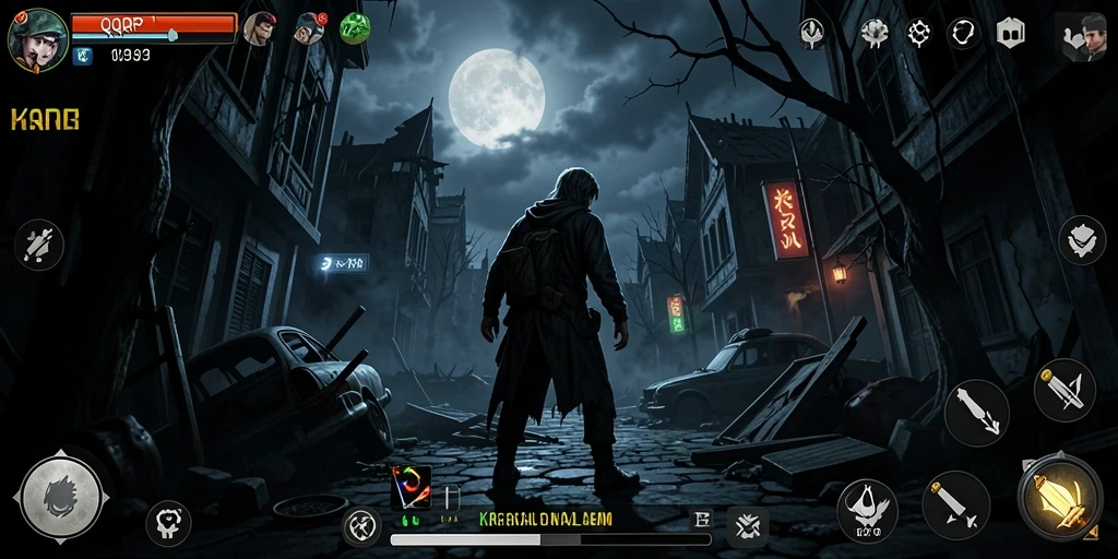 Screenshot gameplay QQRP menampilkan suasana horor yang mendalam dan menegangkan.
