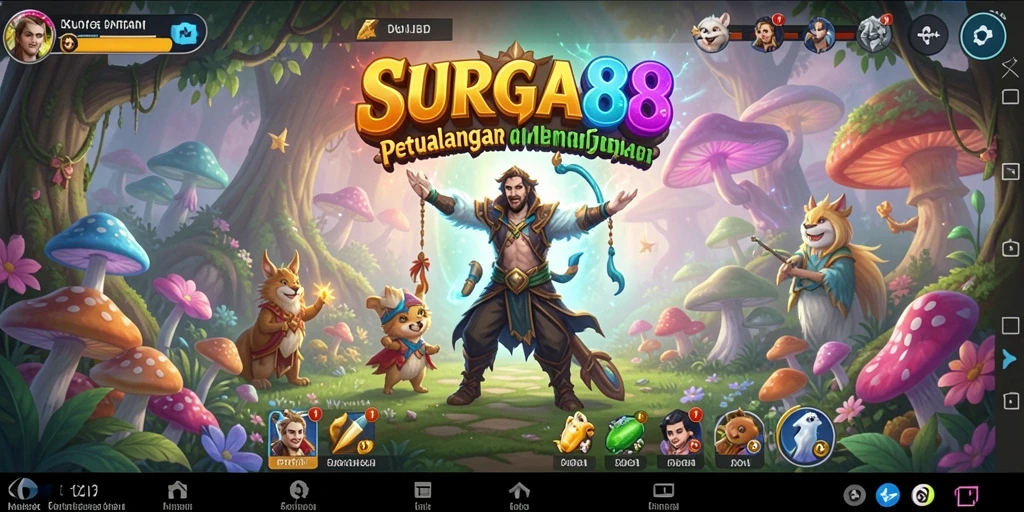 Tampilan gameplay <strong>SURGA88</strong> yang menarik saat menjelajahi dunia fantasi.